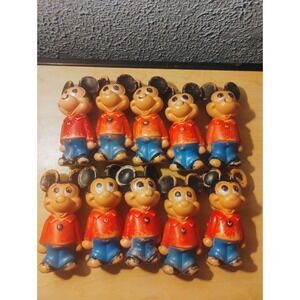 Vintage Mickey Mouse Plastic Toy Figure Walt Disney 1960's 5.5" Lot Of 10/8error